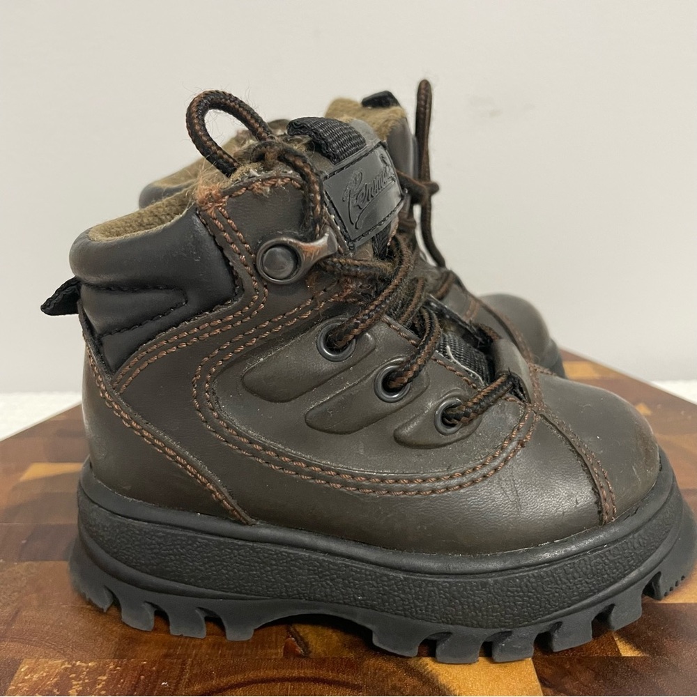 Toddler Brown Lace-Up Rugged Trail Boots